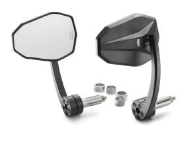 画像1: Handlebar end mirror set